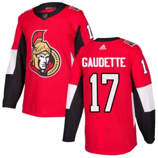 Men's Adam Gaudette Ottawa Senators Adidas Home Jersey - Authentic Red