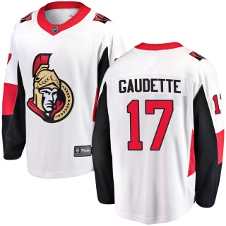 Men's Adam Gaudette Ottawa Senators Fanatics Branded Away Jersey - Breakaway White