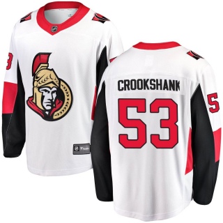 Men's Angus Crookshank Ottawa Senators Fanatics Branded Away Jersey - Breakaway White