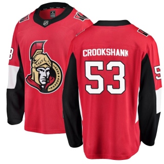 Men's Angus Crookshank Ottawa Senators Fanatics Branded Home Jersey - Breakaway Red