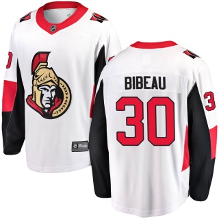 Men's Antoine Bibeau Ottawa Senators Fanatics Branded Away Jersey - Breakaway White