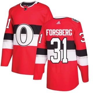 Men's Anton Forsberg Ottawa Senators Adidas 100 Classic Jersey - Authentic Red