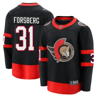 Men's Anton Forsberg Ottawa Senators Fanatics Branded Breakaway 2020/21 Home Jersey - Premier Black