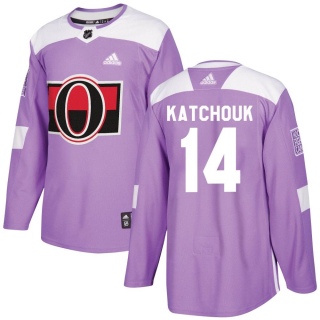 Men's Boris Katchouk Ottawa Senators Adidas Fights Cancer Practice Jersey - Authentic Purple
