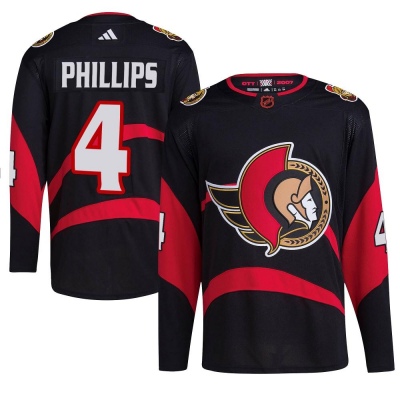 Men's Chris Phillips Ottawa Senators Adidas Reverse Retro 2.0 Jersey - Authentic Black