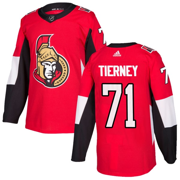 Men's Chris Tierney Ottawa Senators Adidas Home Jersey - Authentic Red