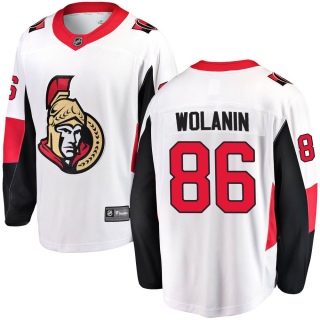 Men's Christian Wolanin Ottawa Senators Fanatics Branded ized Away Jersey - Breakaway White