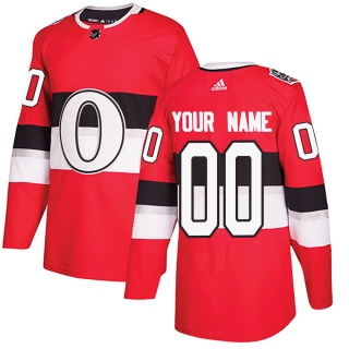 Men's Custom Ottawa Senators Adidas Custom 100 Classic Jersey - Authentic Red