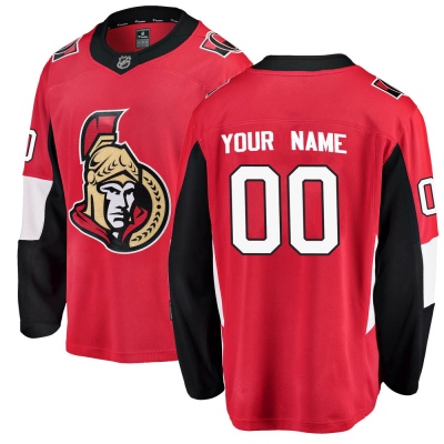 Men's Custom Ottawa Senators Fanatics Branded Custom Home Jersey - Breakaway Red