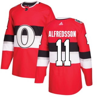 Men's Daniel Alfredsson Ottawa Senators Adidas 100 Classic Jersey - Authentic Red