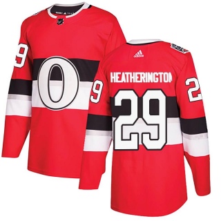 Men's Dillon Heatherington Ottawa Senators Adidas 100 Classic Jersey - Authentic Red
