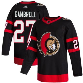 Men's Dylan Gambrell Ottawa Senators Adidas 2020/21 Home Jersey - Authentic Black