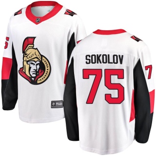 Men's Egor Sokolov Ottawa Senators Fanatics Branded Away Jersey - Breakaway White