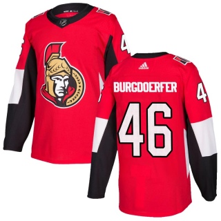 Men's Erik Burgdoerfer Ottawa Senators Adidas Home Jersey - Authentic Red