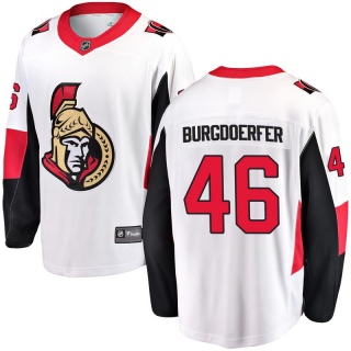 Men's Erik Burgdoerfer Ottawa Senators Fanatics Branded Away Jersey - Breakaway White