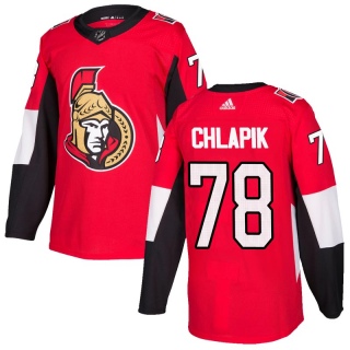 Men's Filip Chlapik Ottawa Senators Adidas Home Jersey - Authentic Red