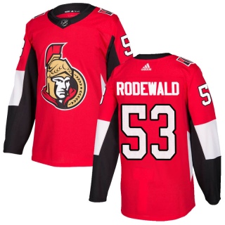 Men's Jack Rodewald Ottawa Senators Adidas Home Jersey - Authentic Red