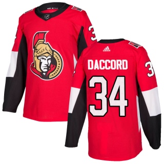 Men's Joey Daccord Ottawa Senators Adidas Home Jersey - Authentic Red