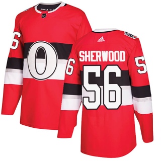 Men's Kole Sherwood Ottawa Senators Adidas 100 Classic Jersey - Authentic Red