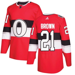 Men's Logan Brown Ottawa Senators Adidas 100 Classic Jersey - Authentic Red