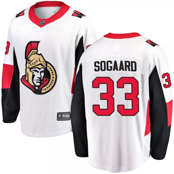 Men's Mads Sogaard Ottawa Senators Fanatics Branded Away Jersey - Breakaway White