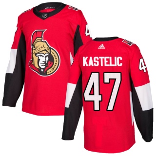 Men's Mark Kastelic Ottawa Senators Adidas Home Jersey - Authentic Red