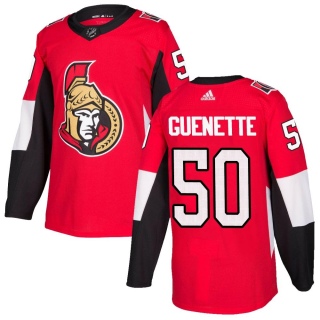 Men's Maxence Guenette Ottawa Senators Adidas Home Jersey - Authentic Red
