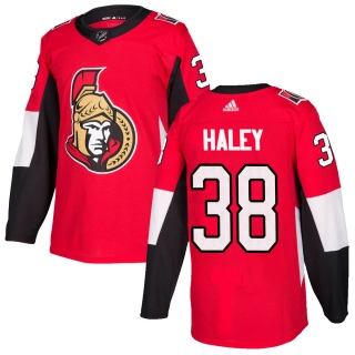 Men's Micheal Haley Ottawa Senators Adidas Home Jersey - Authentic Red