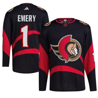 Men's Ray Emery Ottawa Senators Adidas Reverse Retro 2.0 Jersey - Authentic Black