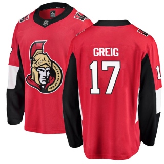 Men's Ridly Greig Ottawa Senators Fanatics Branded Home Jersey - Breakaway Red