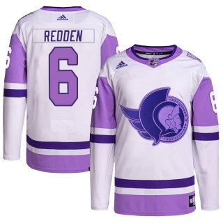 Men's Wade Redden Ottawa Senators Adidas Hockey Fights Cancer Primegreen Jersey - Authentic White/Purple