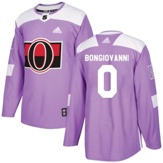 Men's Wyatt Bongiovanni Ottawa Senators Adidas Fights Cancer Practice Jersey - Authentic Purple