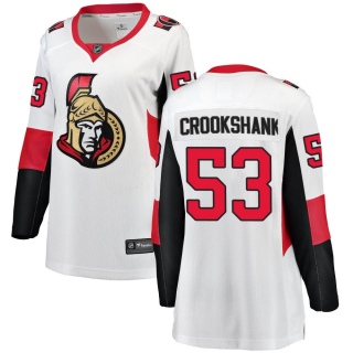 Women's Angus Crookshank Ottawa Senators Fanatics Branded Away Jersey - Breakaway White
