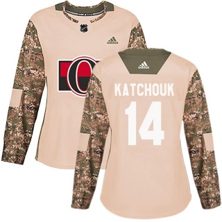 Women's Boris Katchouk Ottawa Senators Adidas Veterans Day Practice Jersey - Authentic Camo