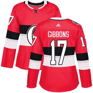 Women's Brian Gibbons Ottawa Senators Adidas 100 Classic Jersey - Authentic Red