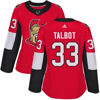 Women's Cam Talbot Ottawa Senators Adidas Home Jersey - Authentic Red