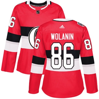 Women's Christian Wolanin Ottawa Senators Adidas ized 100 Classic Jersey - Authentic Red