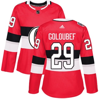 Women's Cody Goloubef Ottawa Senators Adidas 100 Classic Jersey - Authentic Red
