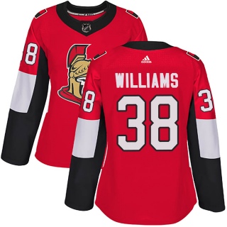 Women's Colby Williams Ottawa Senators Adidas Home Jersey - Authentic Red