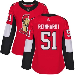 Women's Cole Reinhardt Ottawa Senators Adidas Home Jersey - Authentic Red
