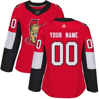 Women's Custom Ottawa Senators Adidas Custom Home Jersey - Authentic Red