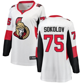 Women's Egor Sokolov Ottawa Senators Fanatics Branded Away Jersey - Breakaway White