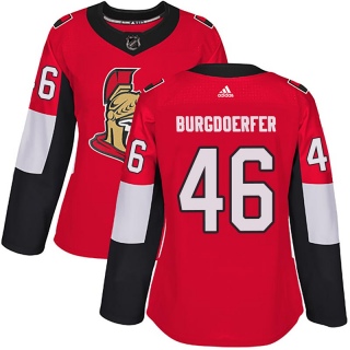Women's Erik Burgdoerfer Ottawa Senators Adidas Home Jersey - Authentic Red