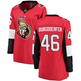 Women's Erik Burgdoerfer Ottawa Senators Fanatics Branded Home Jersey - Breakaway Red