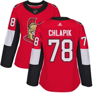 Women's Filip Chlapik Ottawa Senators Adidas Home Jersey - Authentic Red