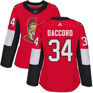 Women's Joey Daccord Ottawa Senators Adidas Home Jersey - Authentic Red