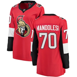 Women's Kevin Mandolese Ottawa Senators Fanatics Branded Home Jersey - Breakaway Red