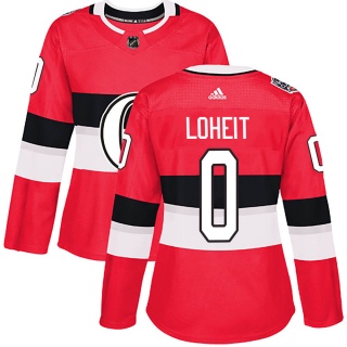Women's Luke Loheit Ottawa Senators Adidas 100 Classic Jersey - Authentic Red