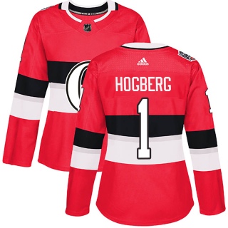 Women's Marcus Hogberg Ottawa Senators Adidas 100 Classic Jersey - Authentic Red