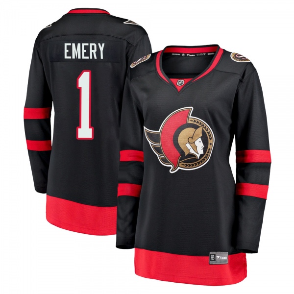Women's Ray Emery Ottawa Senators Fanatics Branded Breakaway 2020/21 Home Jersey - Premier Black
